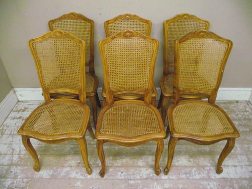 set of 6 cane chairs